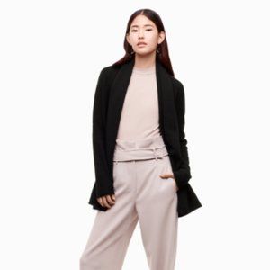 Aritzia Babaton Black Cashmere Wool Beekman Open Shawl Cardigan